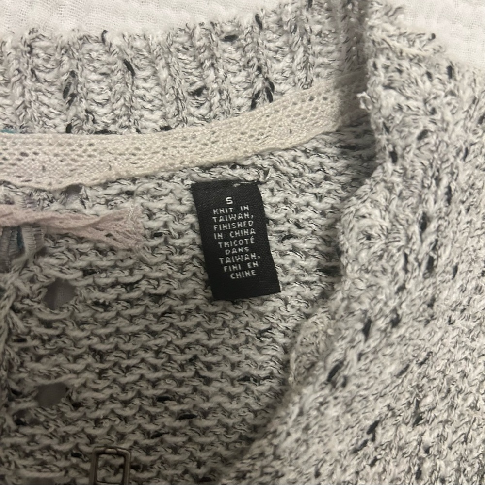 Anthropologie Knitted & Knotted Textured Zip Front Long Sleeve Sweater S Small - Picture 7 of 12